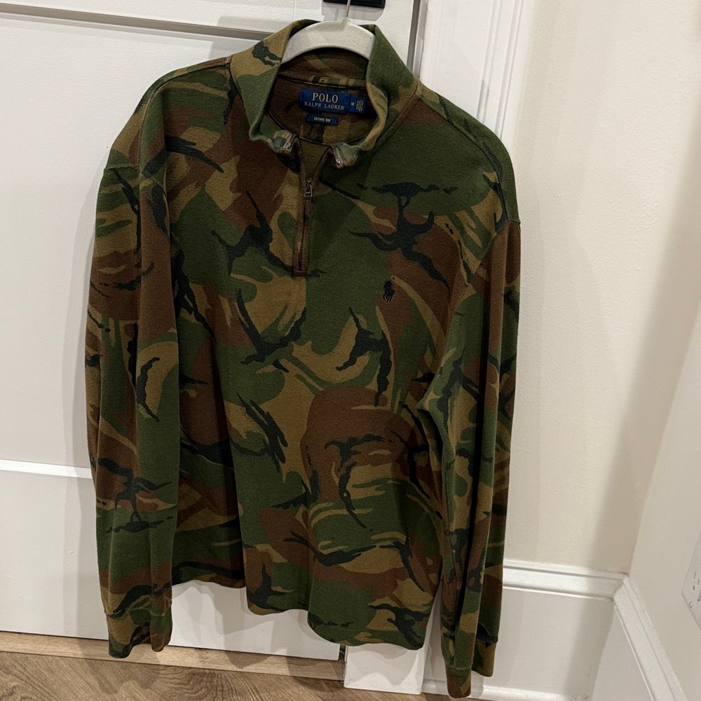 Polo by Ralph Lauren Men's Camouflage Quarter Zip Sweater
